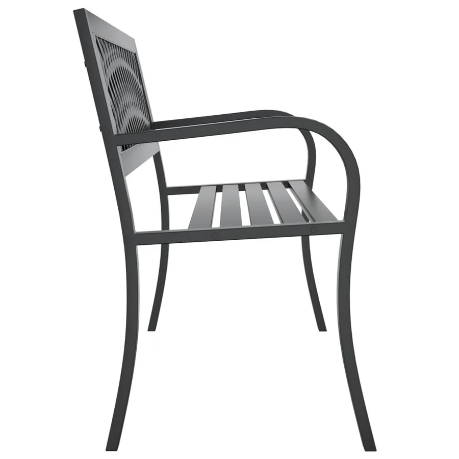 Banc de jardin Noir 120 cm Acier - 5
