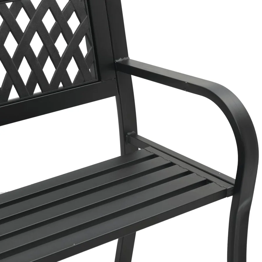 Banc de jardin Noir 120 cm Acier - 7