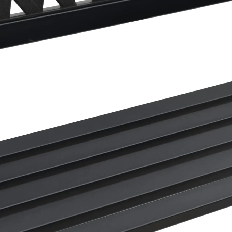 Banc de jardin Noir 120 cm Acier - 8