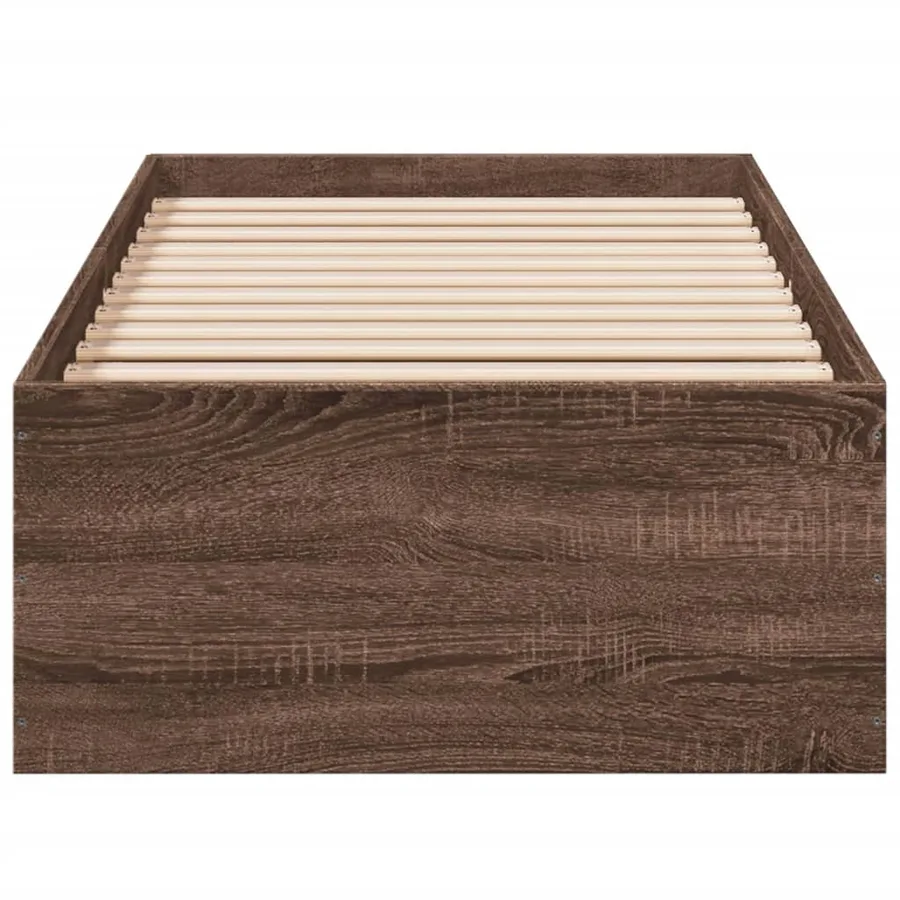 Cadre de lit sans matelas chêne marron 90x190 cm - 4
