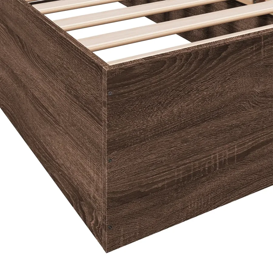 Cadre de lit sans matelas chêne marron 90x190 cm - 8