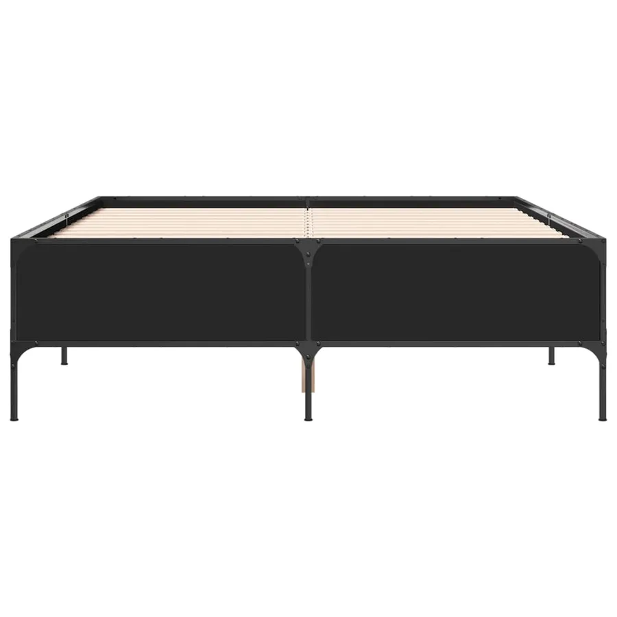 Cadre de lit sans matelas noir 150x200 cm - 4