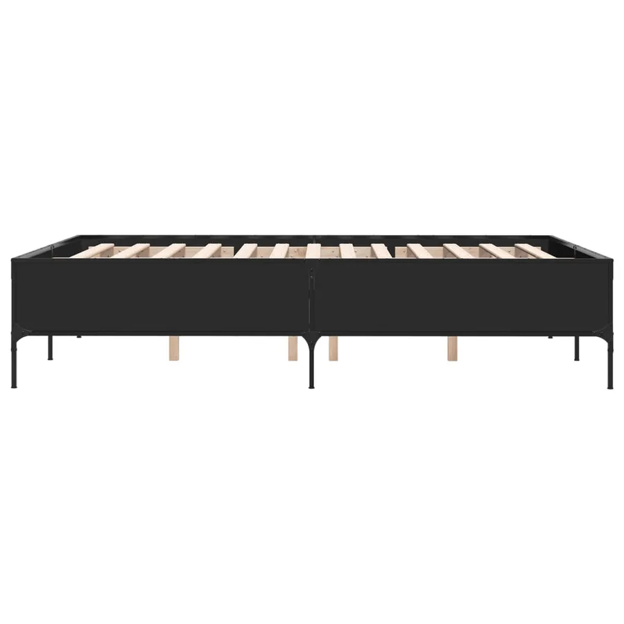 Cadre de lit sans matelas noir 150x200 cm - 5