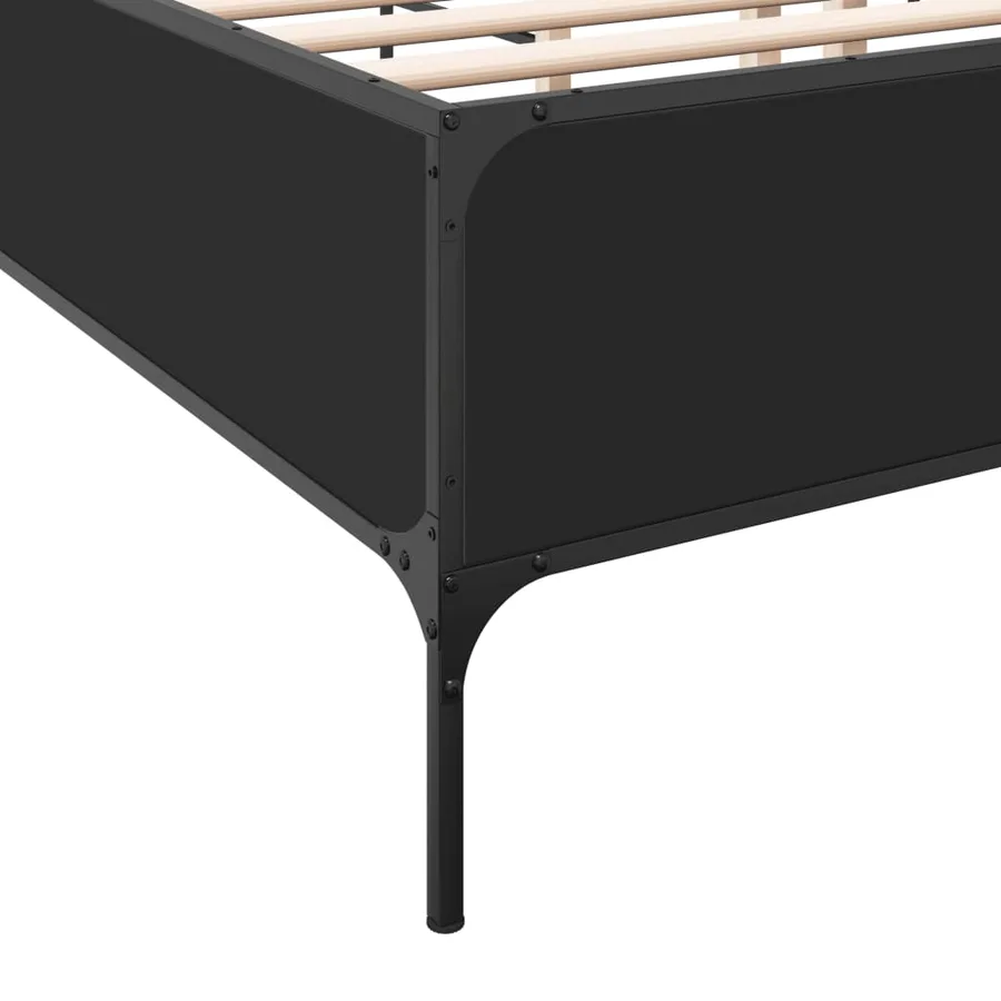 Cadre de lit sans matelas noir 150x200 cm - 7