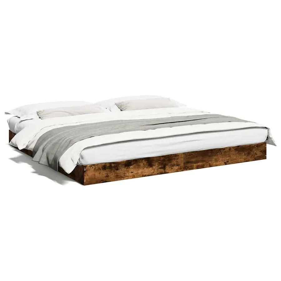 Cadre de lit sans matelas chêne fumé 180x200 cm - 2