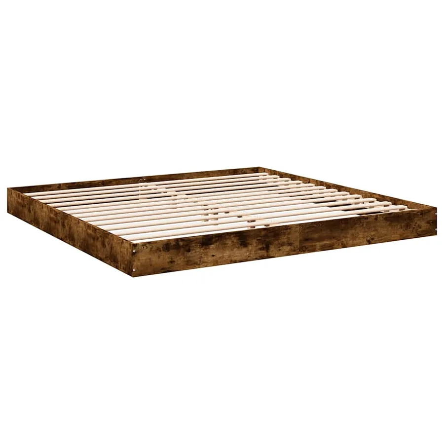Cadre de lit sans matelas chêne fumé 180x200 cm - 3
