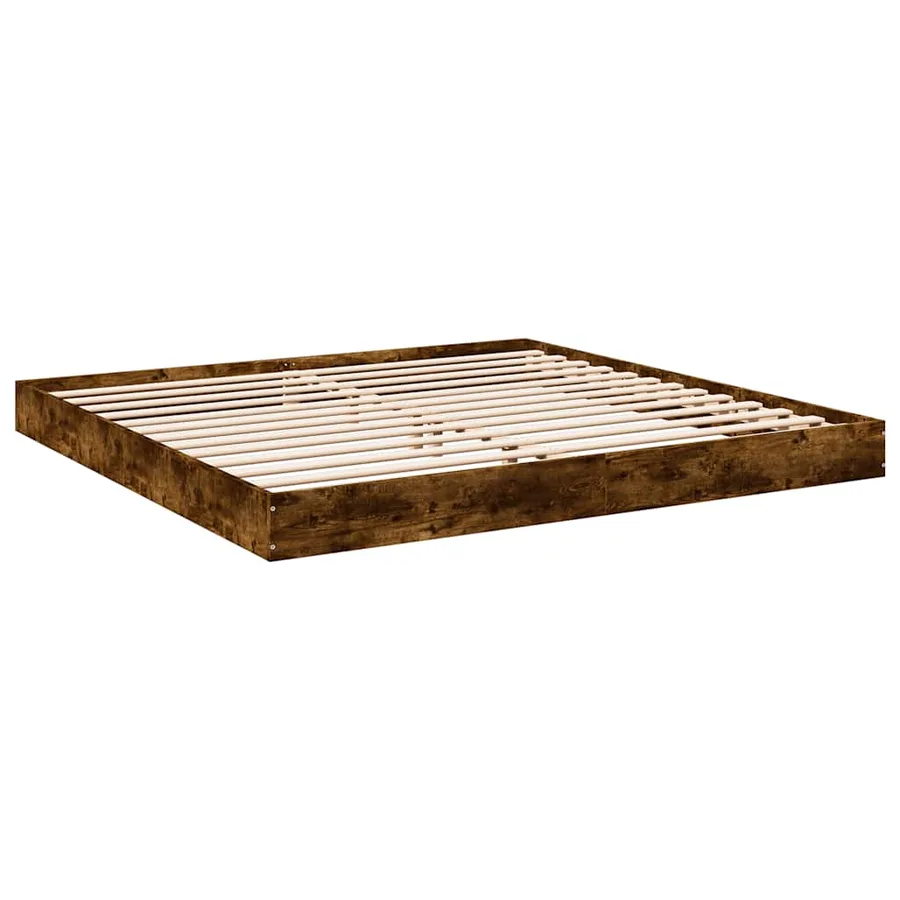 Cadre de lit sans matelas chêne fumé 180x200 cm - 6