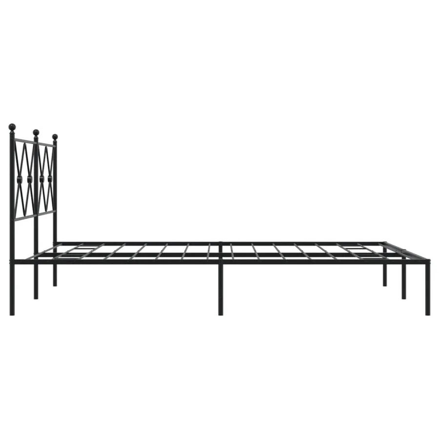 Cadre de lit métal sans matelas avec tête de lit noir 135x190cm - 5