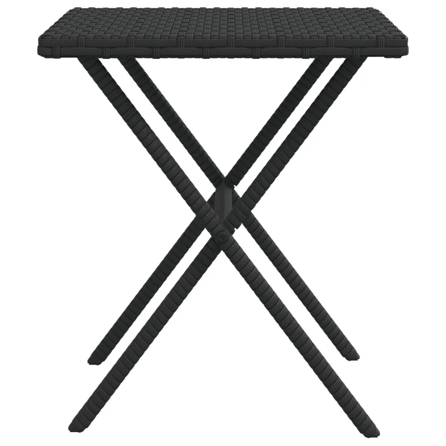 Chaises longues lot de 2 avec table noir résine tressée - 9