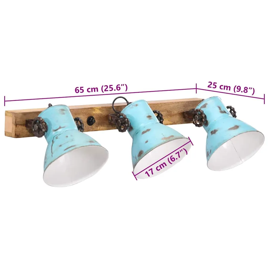Lampe murale 25 W bleu délavé 65x25 cm E27 - 8