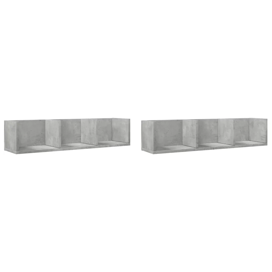 Armoires murales 2pcs gris béton 75x18x16,5cm bois d'ingénierie - 2