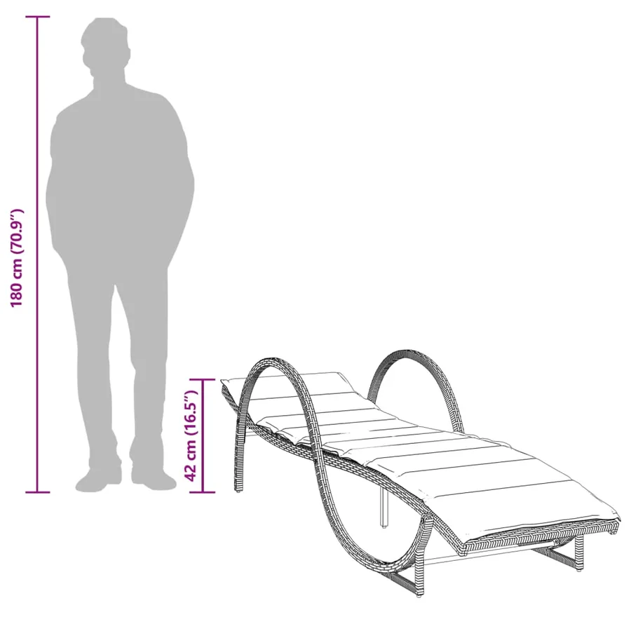 Chaises longues lot de 2 avec table gris clair résine tressée - 12