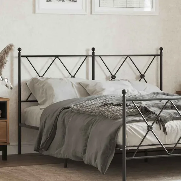 Tête de lit de remplacement métal noir 137 cm