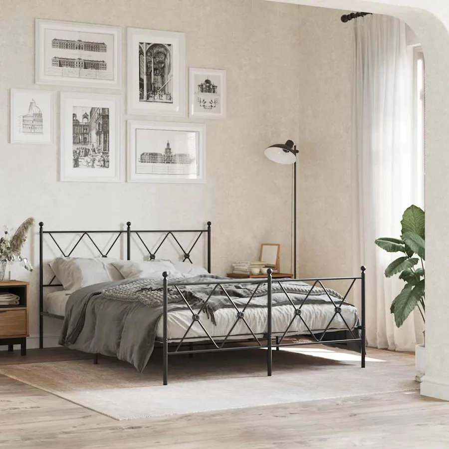 Tête de lit de remplacement métal noir 137 cm - 3