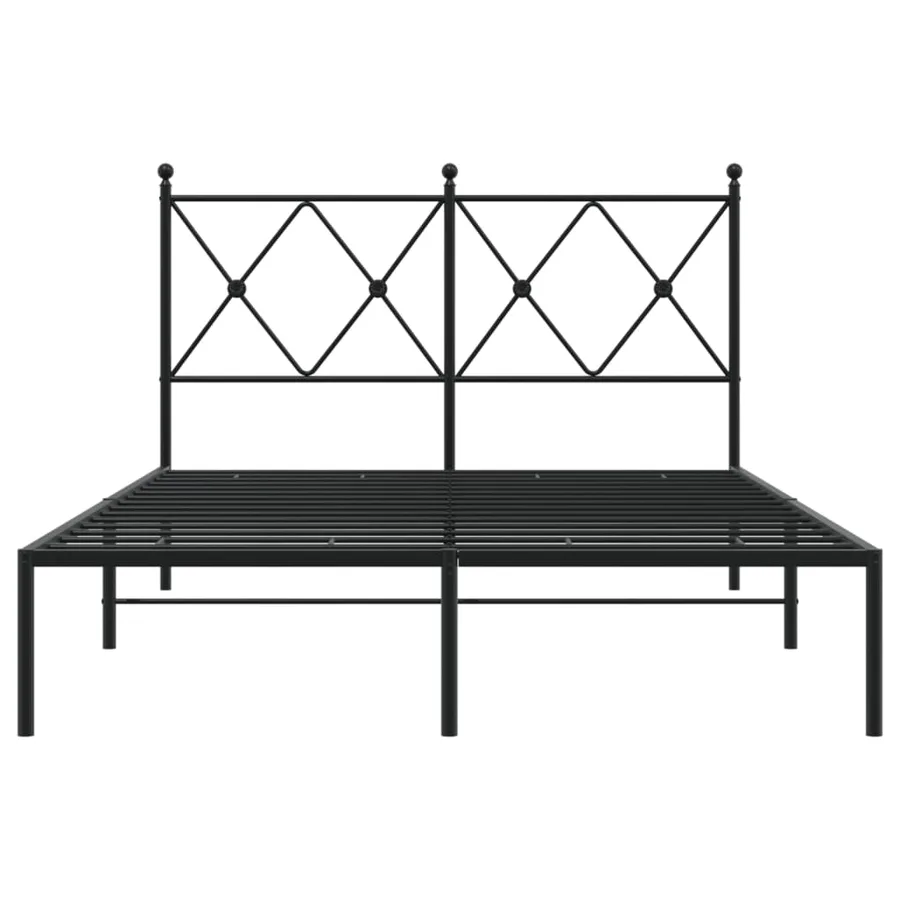 Cadre de lit métal sans matelas avec tête de lit noir 120x190cm - 4