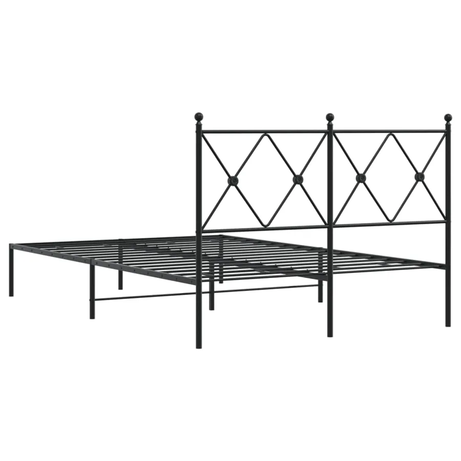 Cadre de lit métal sans matelas avec tête de lit noir 120x190cm - 6