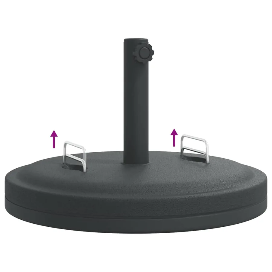 Base de parasol avec poignées pour mâts Ø38 / 48 mm 25 kg rond - 7