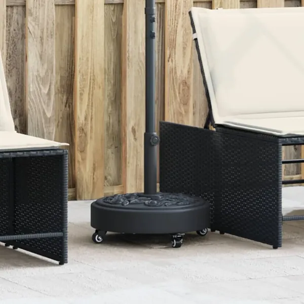 Base de parasol avec roues pour mâts Ø38 / 48 mm 27 kg rond