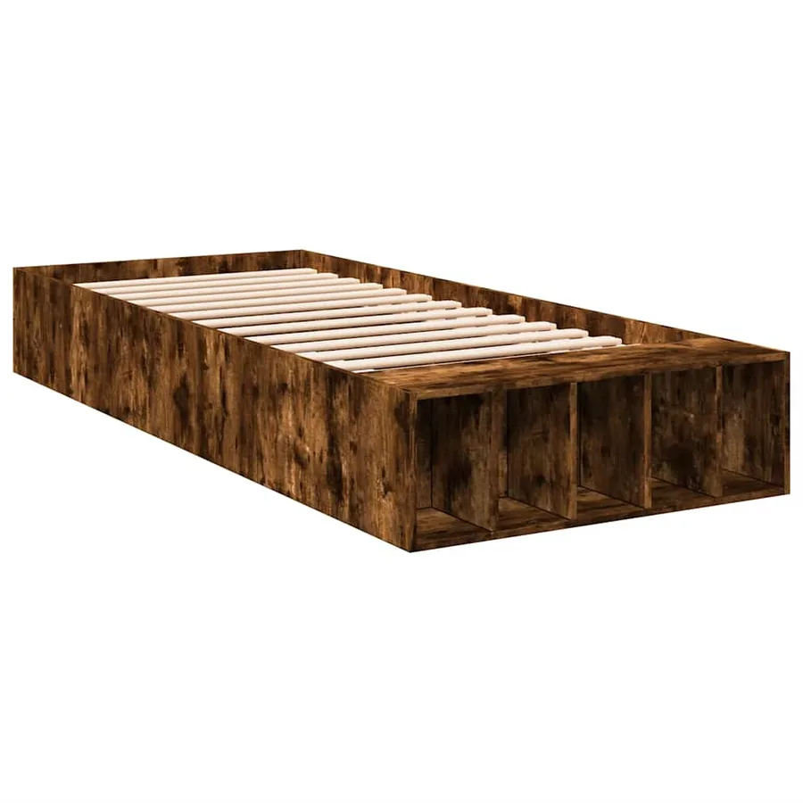 Cadre de lit sans matelas chêne fumé 90x190 cm - 3