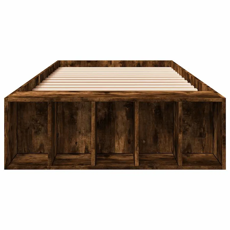 Cadre de lit sans matelas chêne fumé 90x190 cm - 4