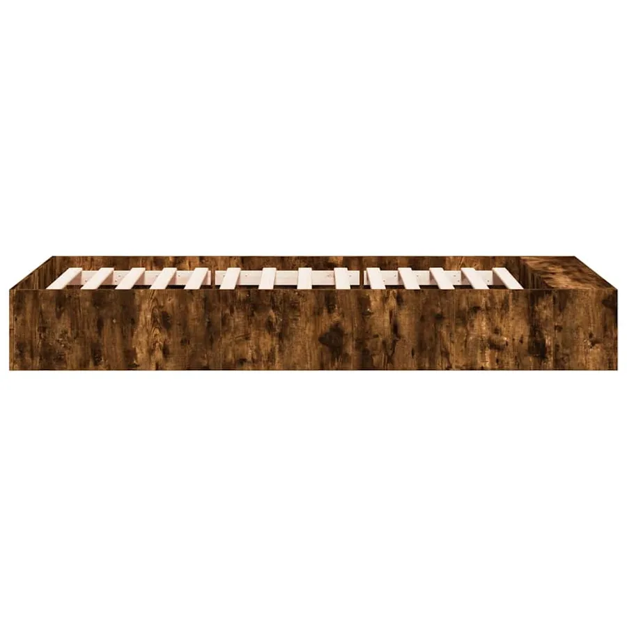 Cadre de lit sans matelas chêne fumé 90x190 cm - 5