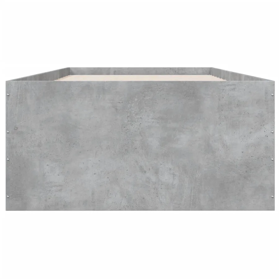 Cadre de lit sans matelas gris béton 75x190 cm - 4