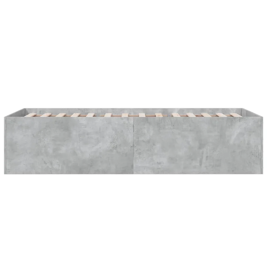 Cadre de lit sans matelas gris béton 75x190 cm - 5