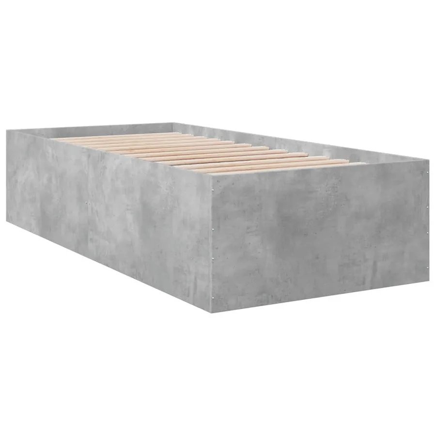 Cadre de lit sans matelas gris béton 75x190 cm - 6