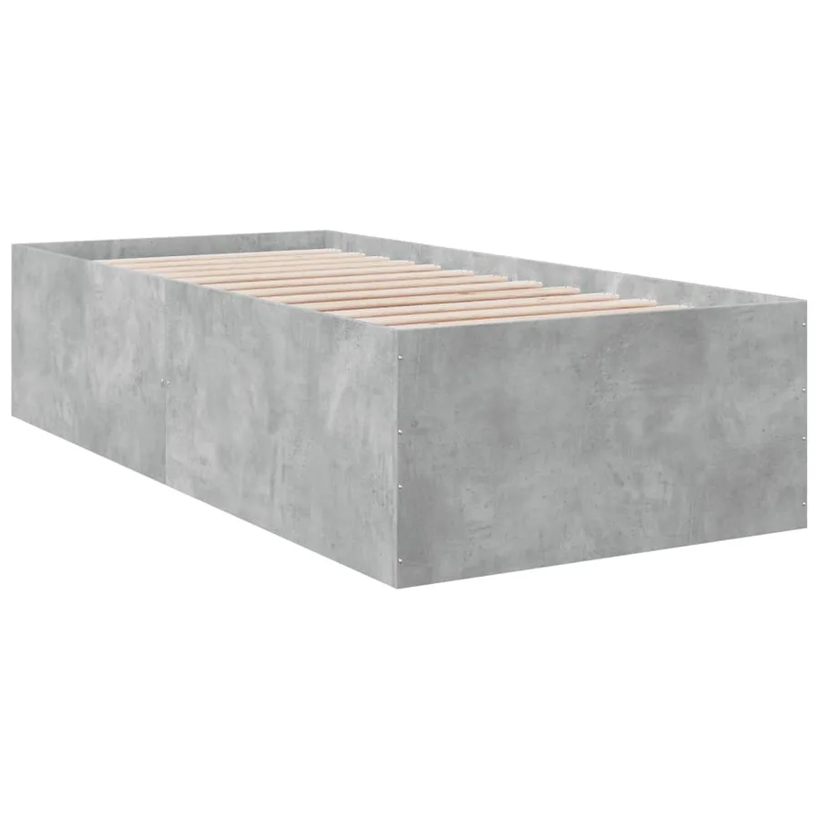 Cadre de lit sans matelas gris béton 90x190 cm - 3
