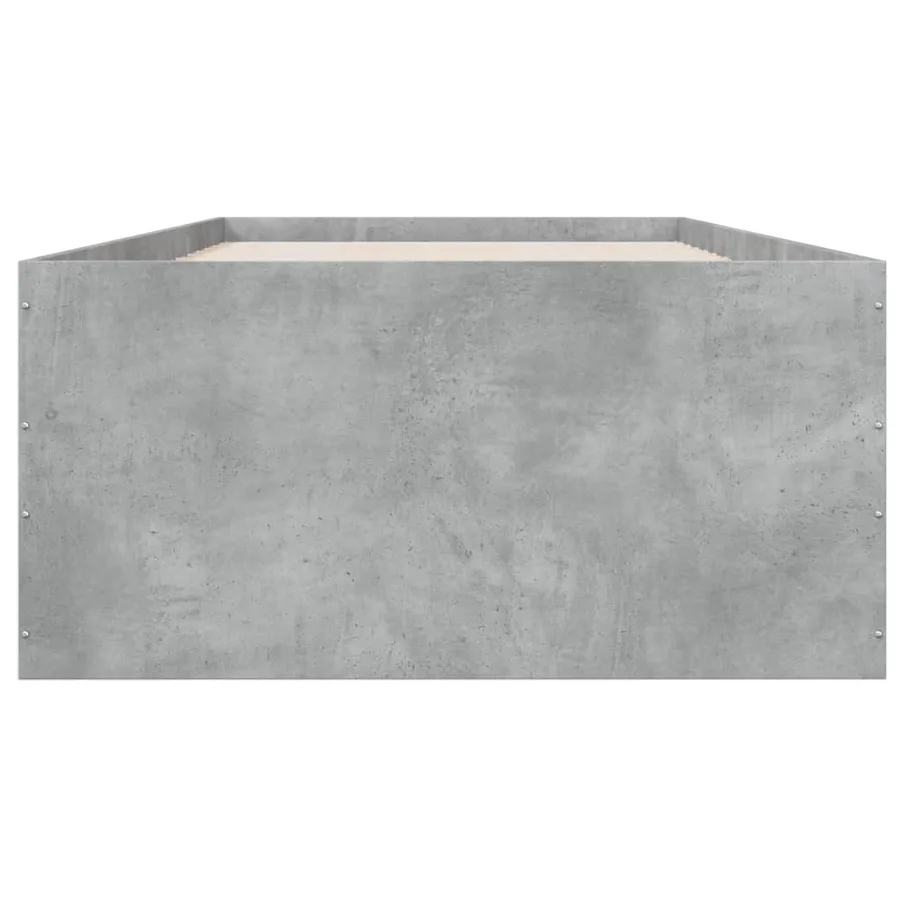 Cadre de lit sans matelas gris béton 90x190 cm - 4