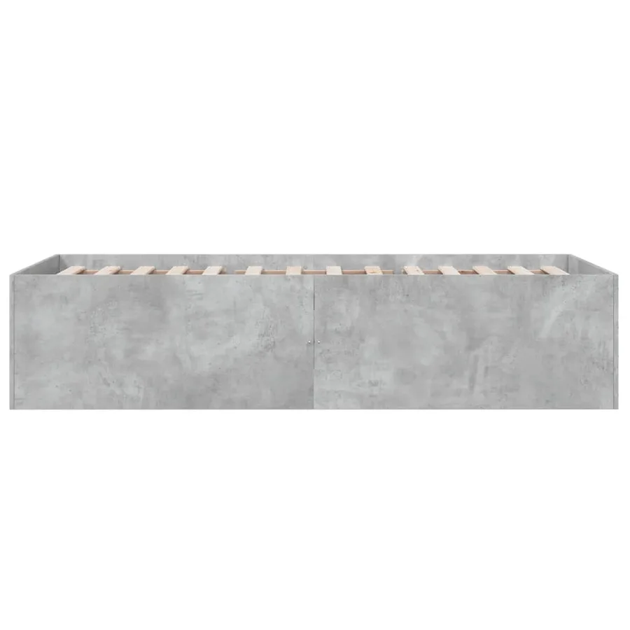 Cadre de lit sans matelas gris béton 90x190 cm - 5
