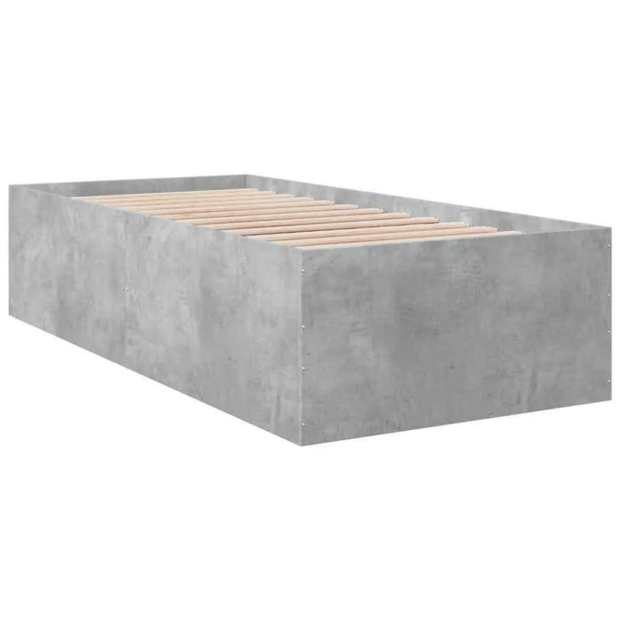Cadre de lit sans matelas gris béton 90x190 cm - 6