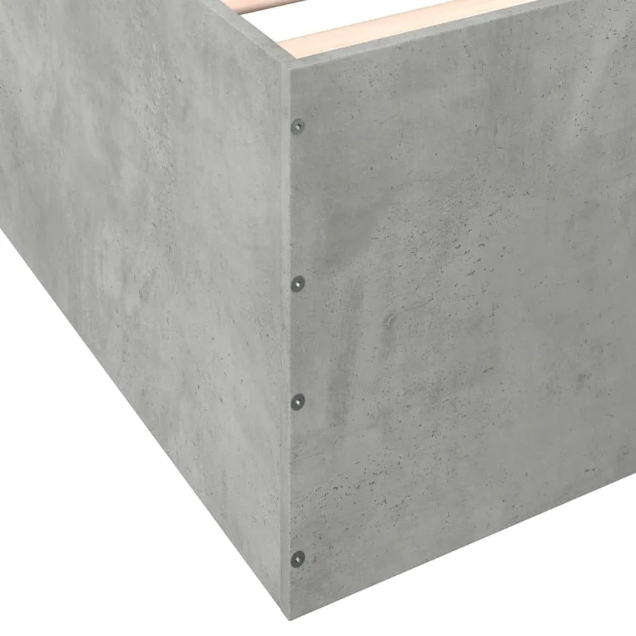 Cadre de lit sans matelas gris béton 90x190 cm - 8
