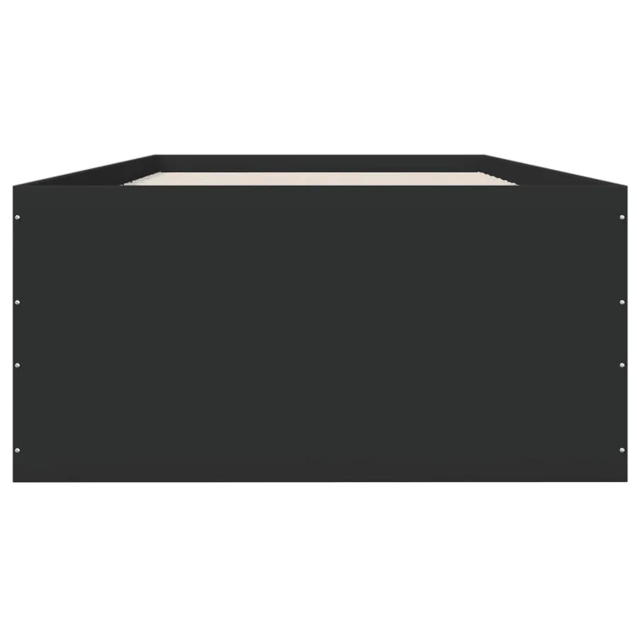 Cadre de lit sans matelas noir 75x190 cm - 4