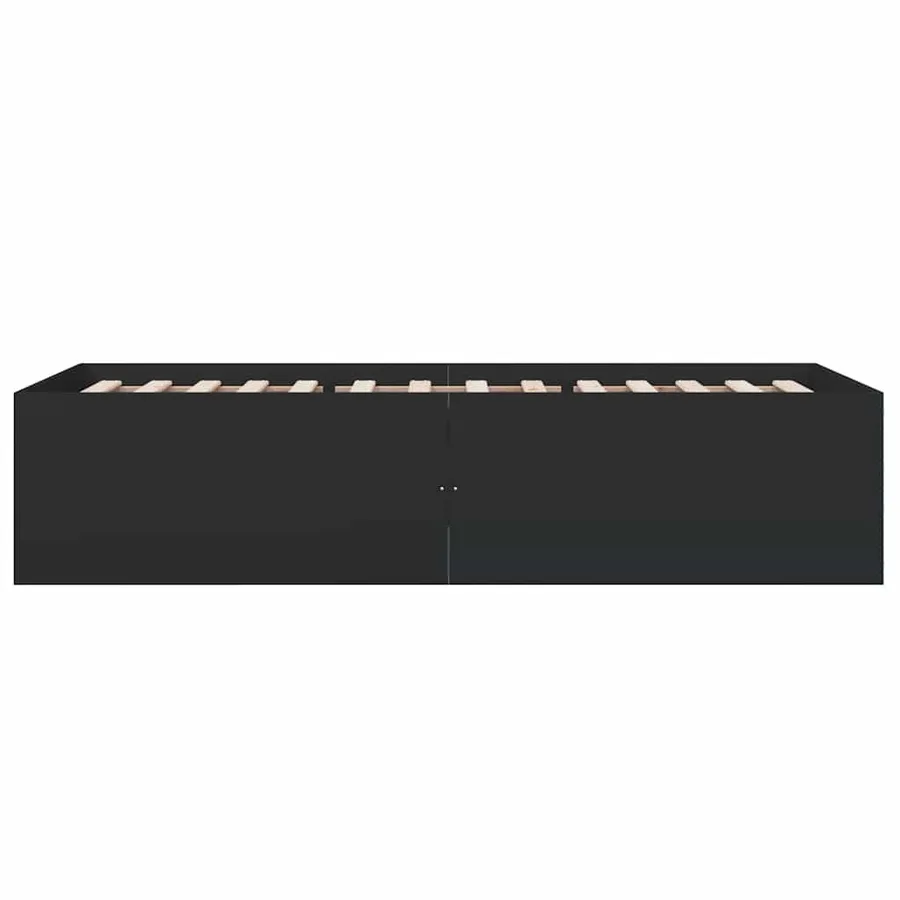 Cadre de lit sans matelas noir 75x190 cm - 5