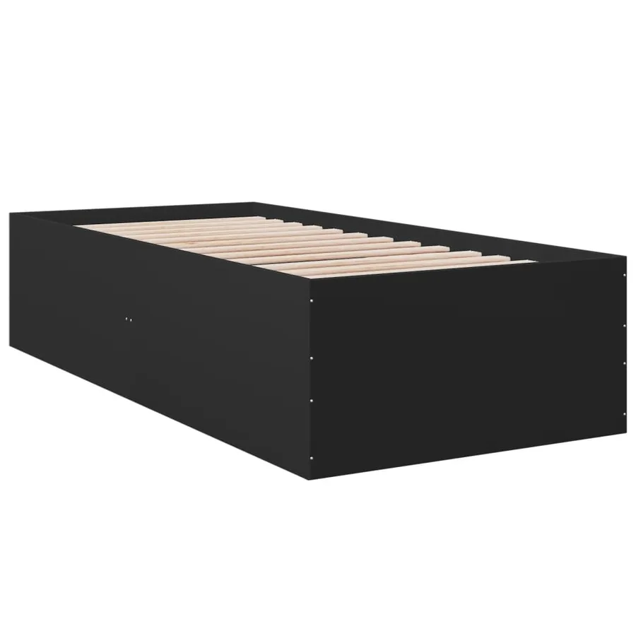 Cadre de lit sans matelas noir 75x190 cm - 6
