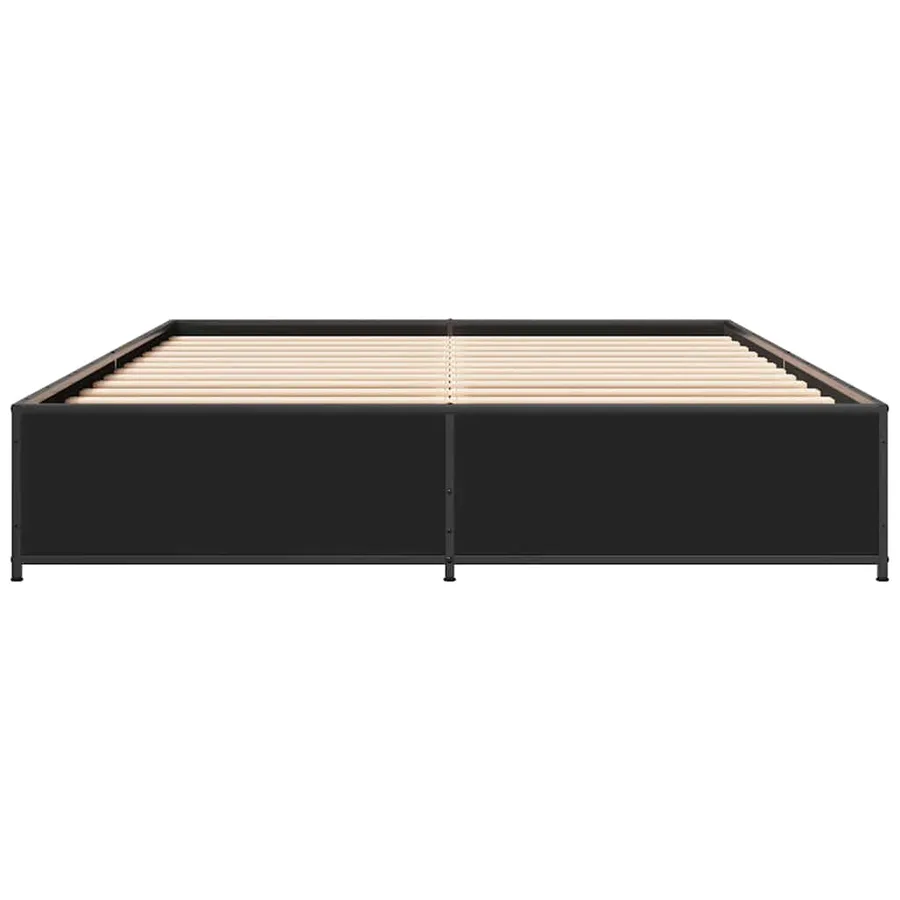 Cadre de lit sans matelas noir 140x200 cm - 4