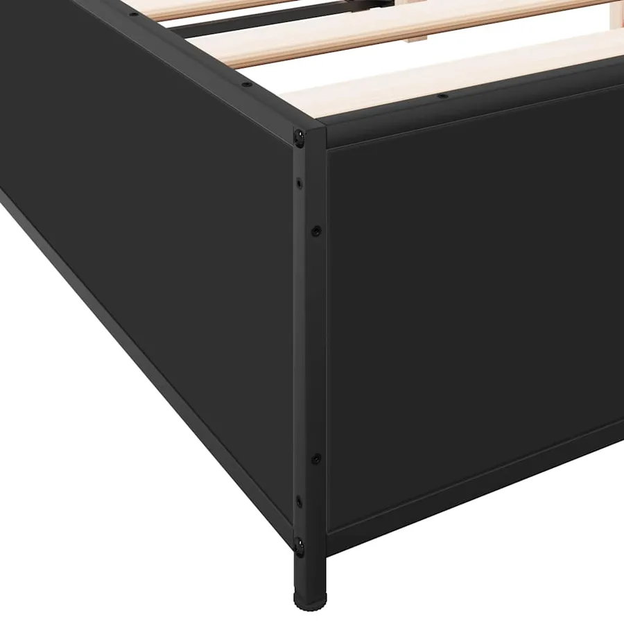 Cadre de lit sans matelas noir 140x200 cm - 7