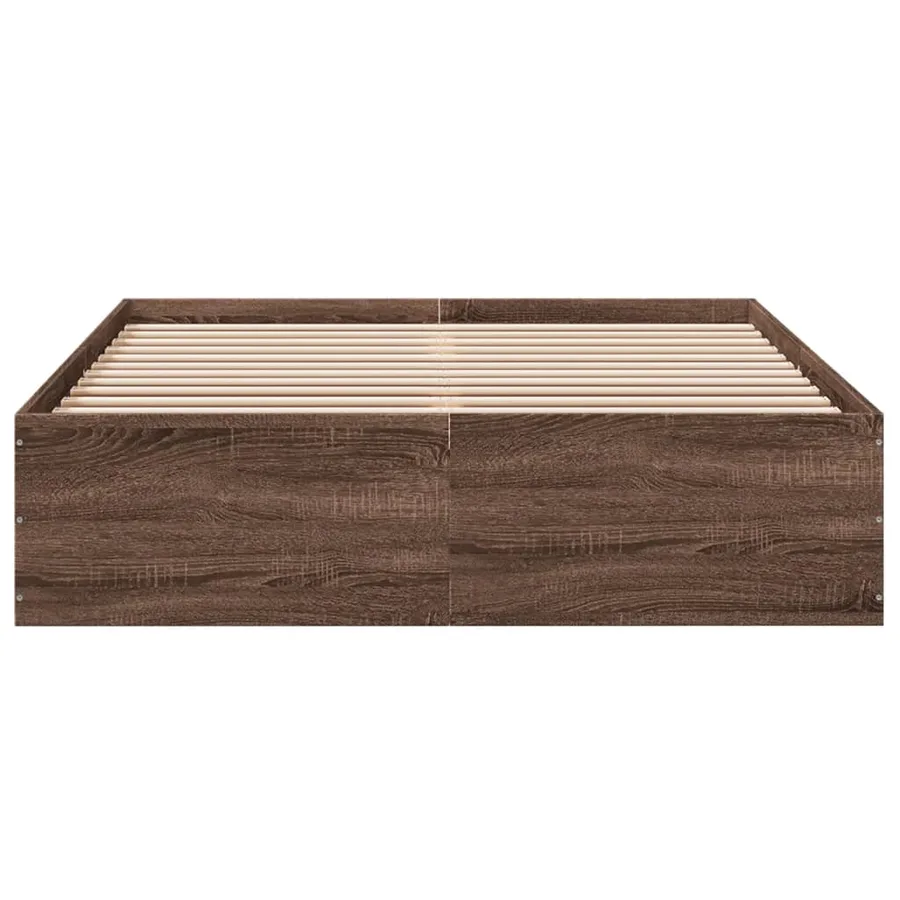 Cadre de lit sans matelas chêne marron 140x200 cm - 4