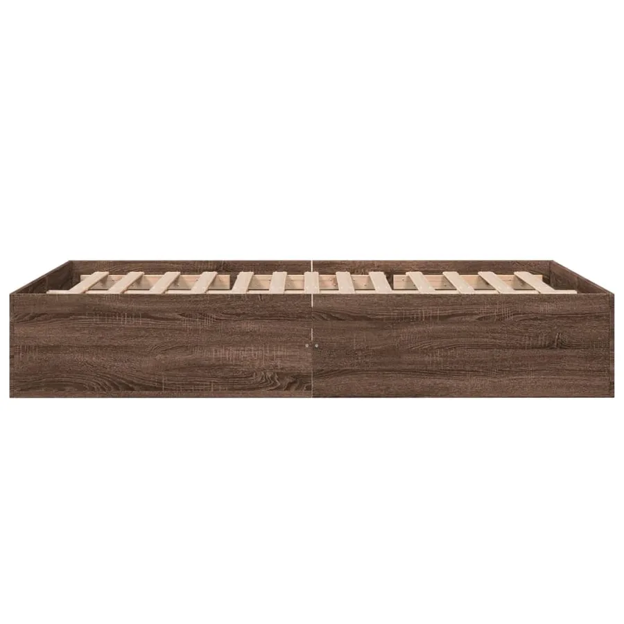 Cadre de lit sans matelas chêne marron 140x200 cm - 5