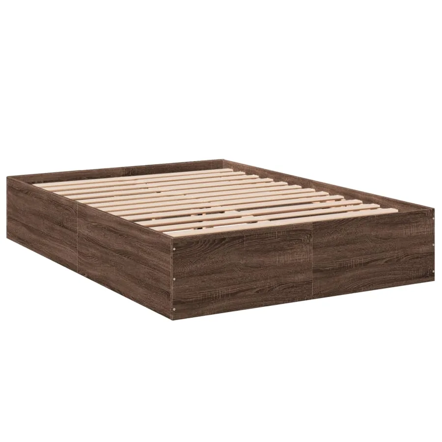 Cadre de lit sans matelas chêne marron 140x200 cm - 6
