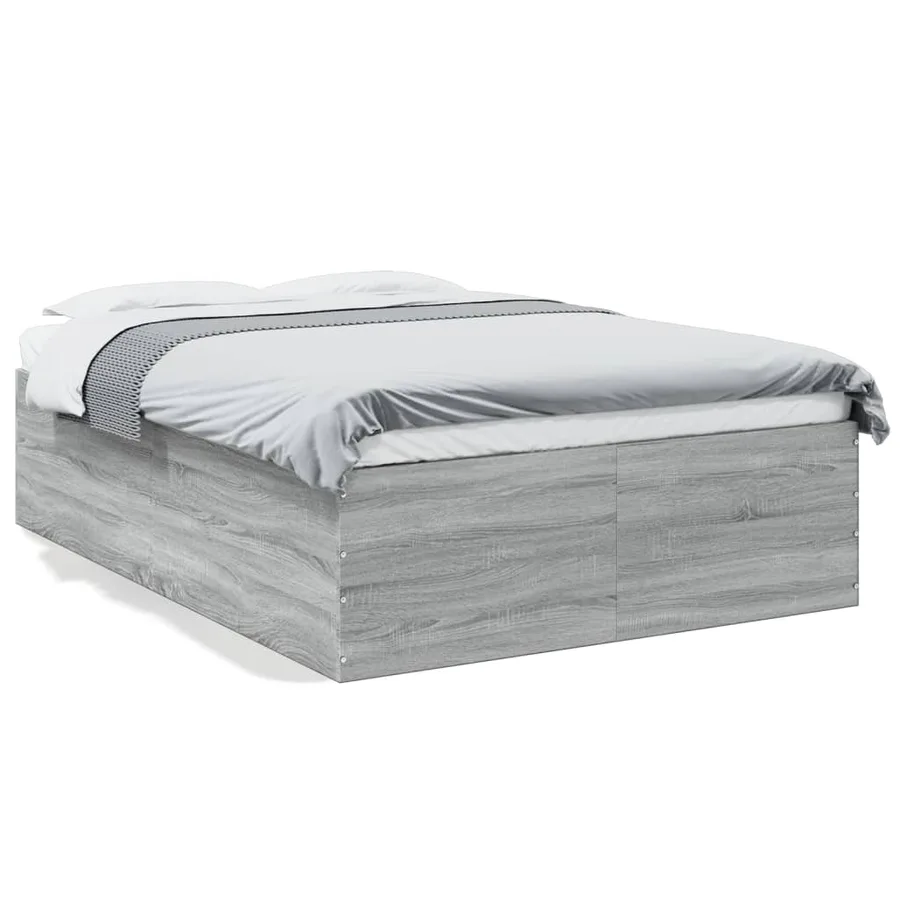 Cadre de lit sans matelas sonoma gris 140x190 cm - 2