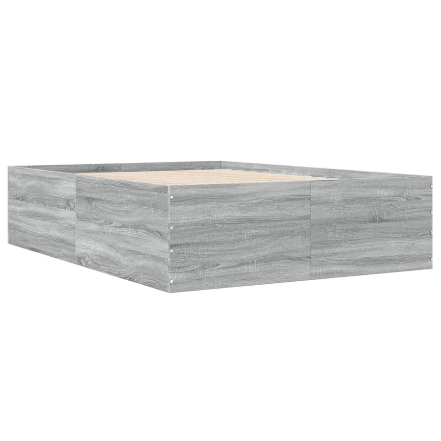 Cadre de lit sans matelas sonoma gris 140x190 cm - 3