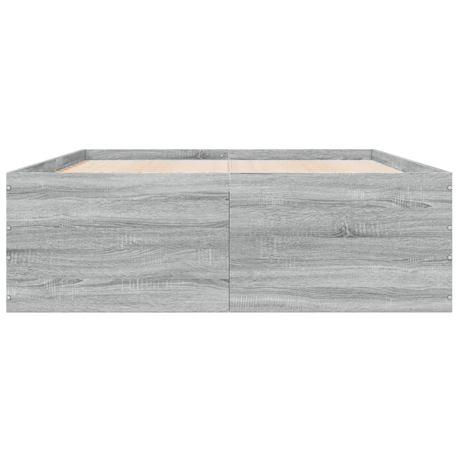 Cadre de lit sans matelas sonoma gris 140x190 cm - 4