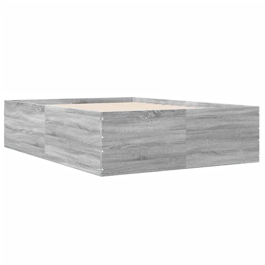 Cadre de lit sans matelas sonoma gris 140x190 cm - 6