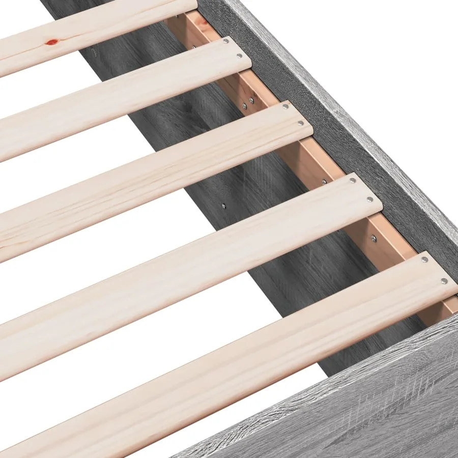 Cadre de lit sans matelas sonoma gris 140x190 cm - 7
