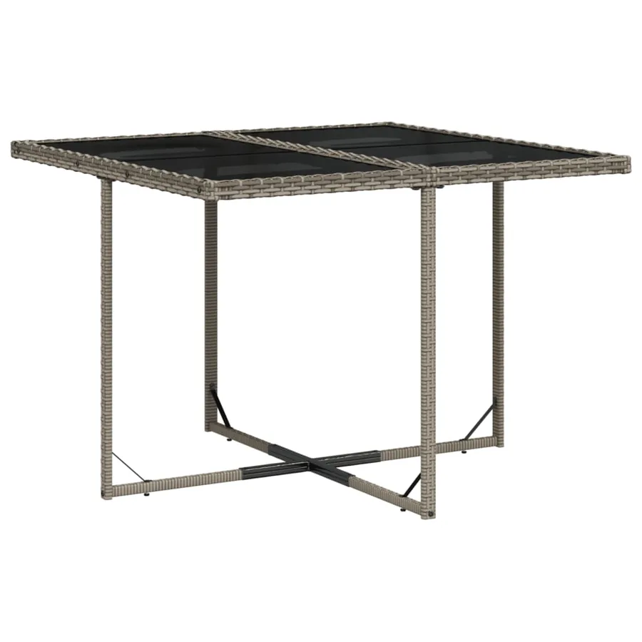 Ensemble à manger de jardin 11pcs avec coussins gris poly rotin - 4