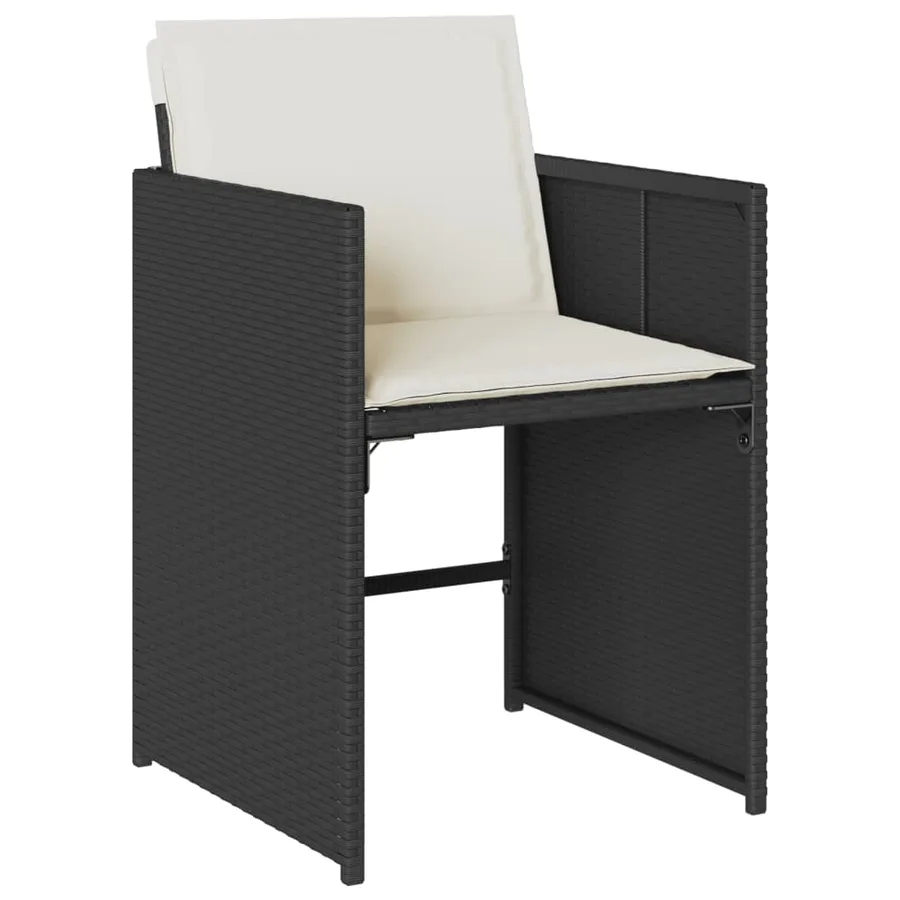 Ensemble à manger de jardin coussins 7pcs Noir Résine tressée - 5