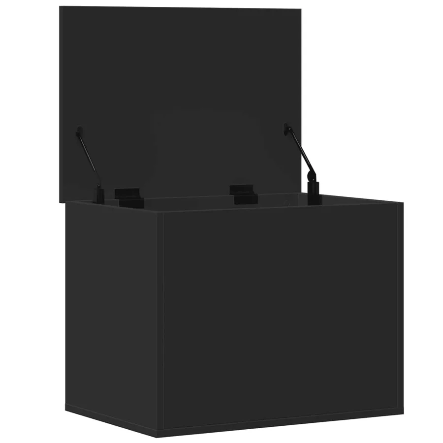 Boîte de rangement noir 60x42x46 cm bois d'ingénierie - 7