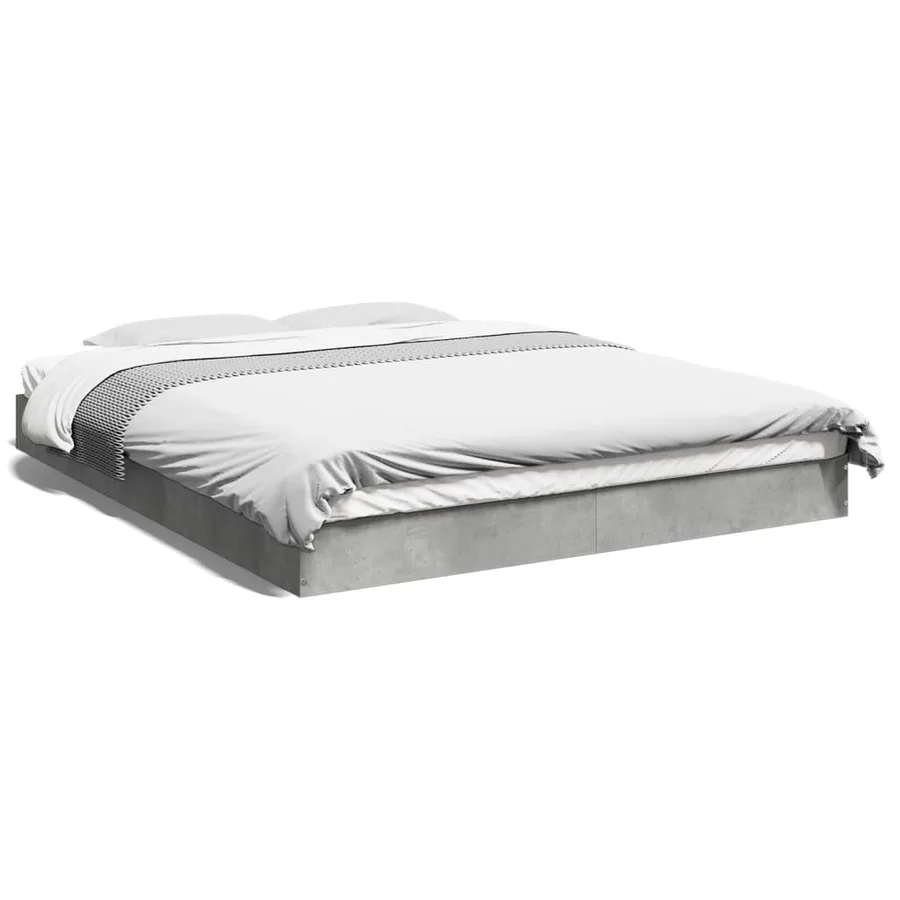 Cadre de lit sans matelas gris béton 160x200 cm - 2
